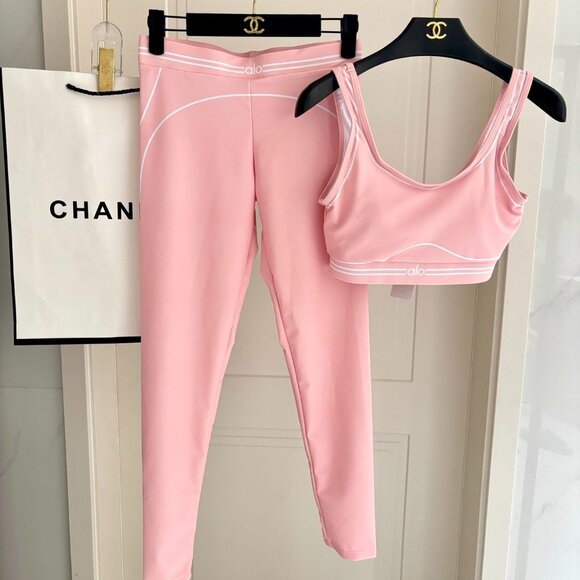 ALO Yoga Pants - ALO Yoga Airline Women's Sports Bra and Leggings Set Sz S